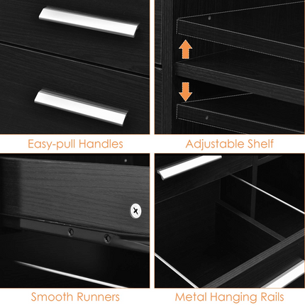 3-Drawer File Cabinet | Mobile Lateral Filing Cabinet with Wheels