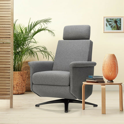 Recliner Chair with Vibration Massage, 360 Degree Swivel Reclining Sofa Chair, Adjustable Headrest & Footrest