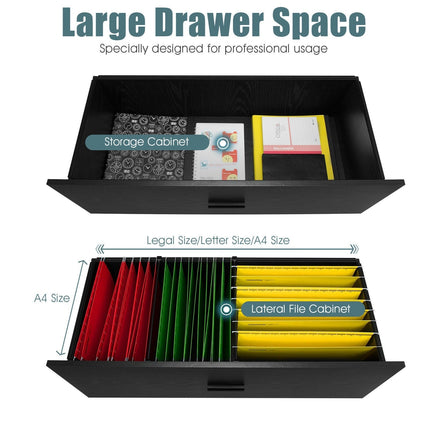 Dreamade 2-Drawer Lateral File Cabinet Printer Stand