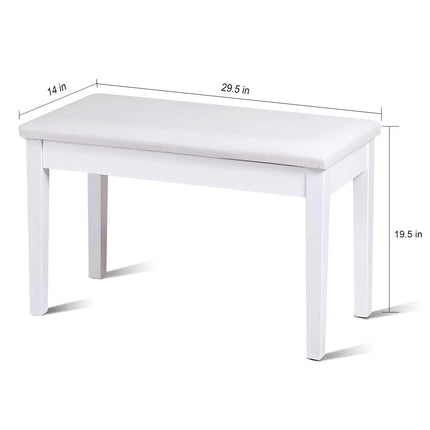 Dreamade Piano Bench W/Padded Cushion and Music Storage, Comfortable Double Duet Seat