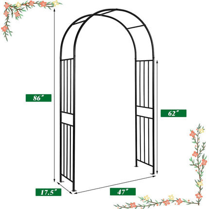 Dreamade 7.2Ft Garden Arch, Outdoor Steel Arbor w/Stakes