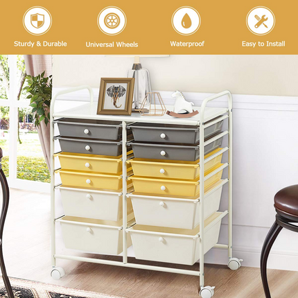 Dreamade 12 Drawer Rolling Storage Cart