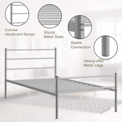 Dreamade Twin Size Platform Bed with Headboard and Footboard