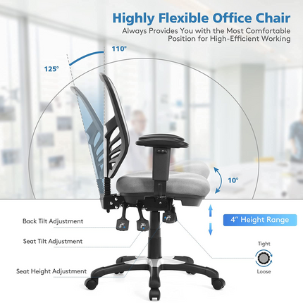 Dreamade Seat Tilt Adjustment Office Chair for Working Studying Gaming