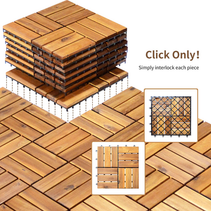 27 PCS Interlocking Patio Deck Tiles - Dreamade