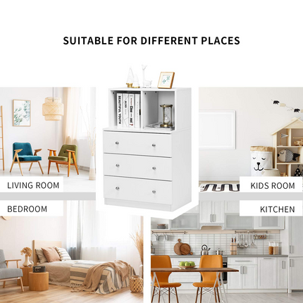 Dresser with 3 Drawers and 2 Cubbies Functional Organizer