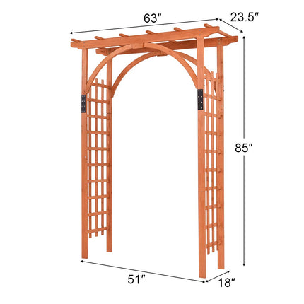 Dreamade 85in Wood Arbor Wedding Arch Garden Trellis Pergola Arbor
