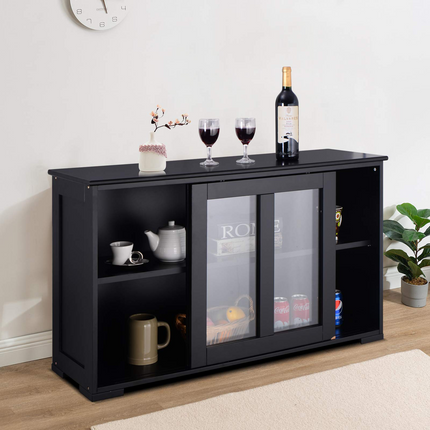 Dreamade Buffet Sideboard, Wood Credenza with Sliding Doors