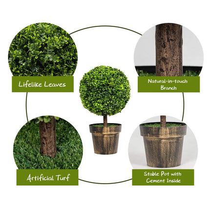 22" Artificial Ball Shaped Tree, Boxwood Tabletop Plant - DreamadeUS