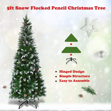 5ft, 6FT 7.5FT Artificial Pencil Christmas Tree - DreamadeUS
