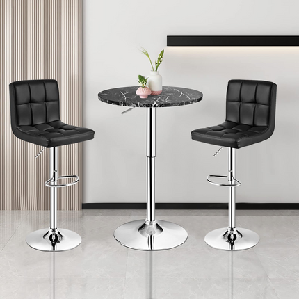 Dreamade Round Pub Table Height Adjustable, 360 Degree Swivel Cocktail Pub Table, Office Bar Table