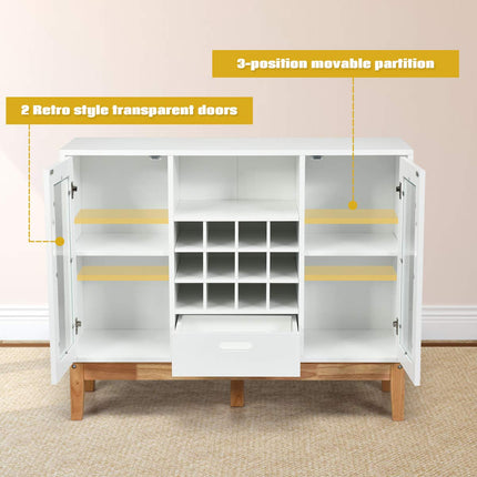 Dreamade Buffet Sideboard, Wood Kitchen Server, Storage Cupboard