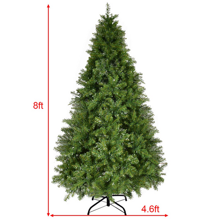 Dreamade Pre-lit Christmas Tree, 8FT Premium Hinged Spruce Tree - DreamadeUS
