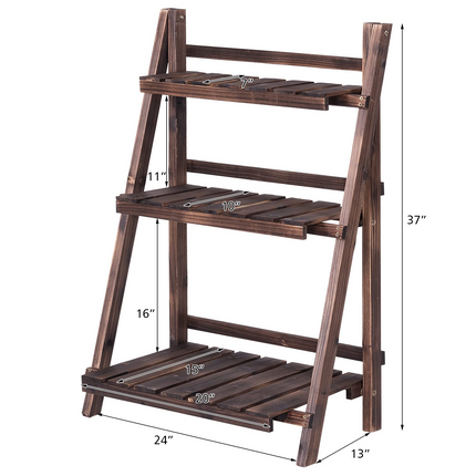 Dreamade 3 Tier Folding Wooden Plant Stand