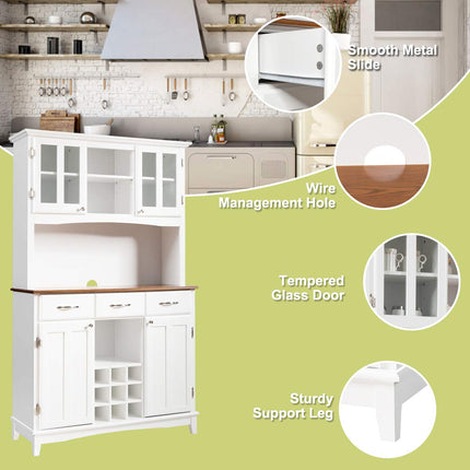 Dreamade Buffet Hutch Cabinet, Kitchen Hutch Sideboard
