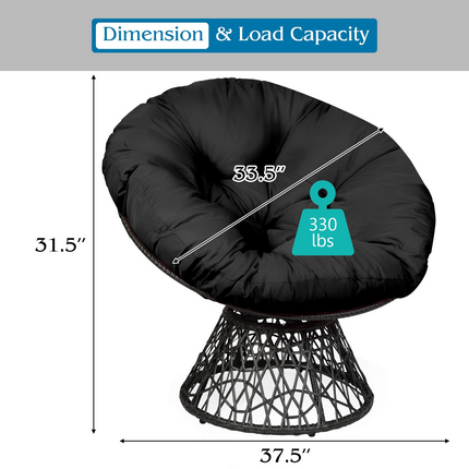 Dreamade Rattan Round Papasan Chair