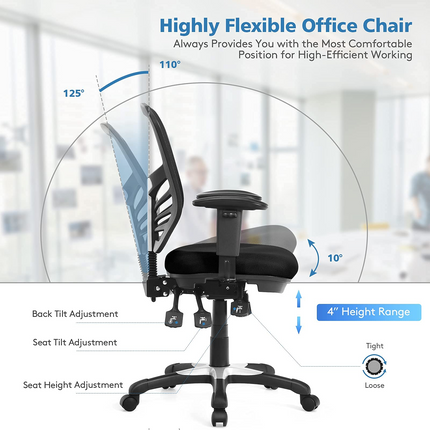 Dreamade Seat Tilt Adjustment Office Chair for Working Studying Gaming
