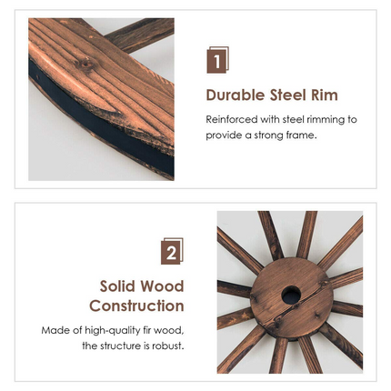 Dreamade 30-Inch Set of Two Decorative Wooden Wheel