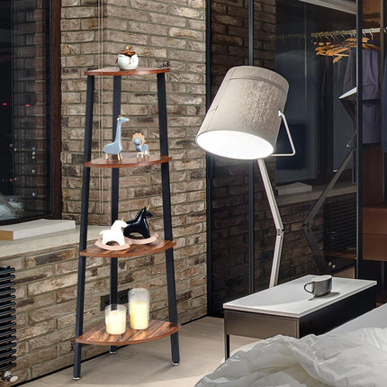 4-Tier Corner Shelf Industrial Multipurpose Bookcase - Dreamadeus
