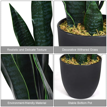 Artificial Snake Plant, 36" Fake Sansevieria - DreamadeUS