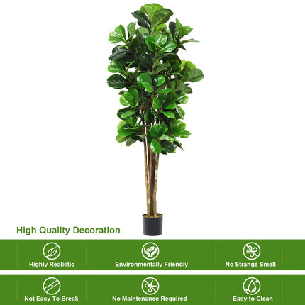 Dreamade Fake Fiddle Leaf Fig Tree Artificial Greenery Plants - DreamadeUS