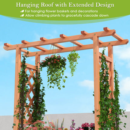 DREAMADE Raised Garden Bed with Trellis, Vertical Garden Planter w/Drainage Holes for Climbing Vines Roses Tomatoes