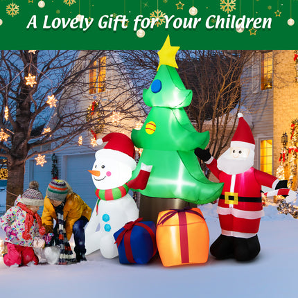 DREAMADE 6.5FT Inflatable Christmas Decoration, Self Inflating Christmas Tree w/Santa Claus