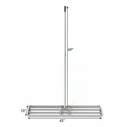 DREAMADE Lawn Leveling Rake, 30"/36"/42" x 10" Professional Grade Soil Distribution Rake w/67 Ergonomic Handle