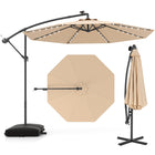 DREAMADE Patio Umbrella with Base Included, 10ft Offset Cantilever Canopy w/Stand