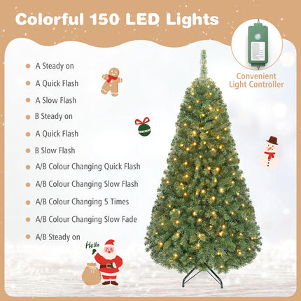Dreamade 5FT Artificial Christmas Tree | Full Xmas Tree w/600 Branch Tips and 2 Lighting Colors