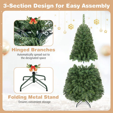 Dreamade 5FT Artificial Christmas Tree | Full Xmas Tree w/600 Branch Tips and 2 Lighting Colors