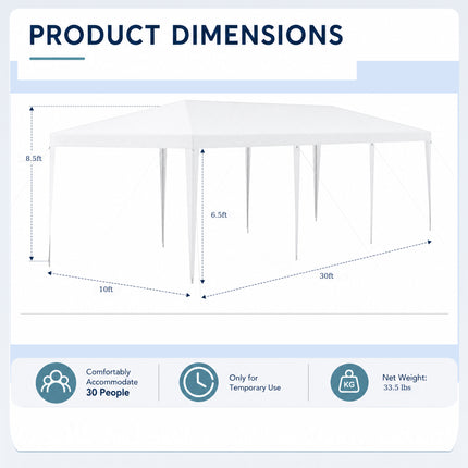 DREAMADE Party Tent, 10' x 30' Event Canopy Tent