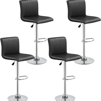 Dreamade Modern Faux Leather Counter Height Barstools Set of 2/4 with Back and Footrest