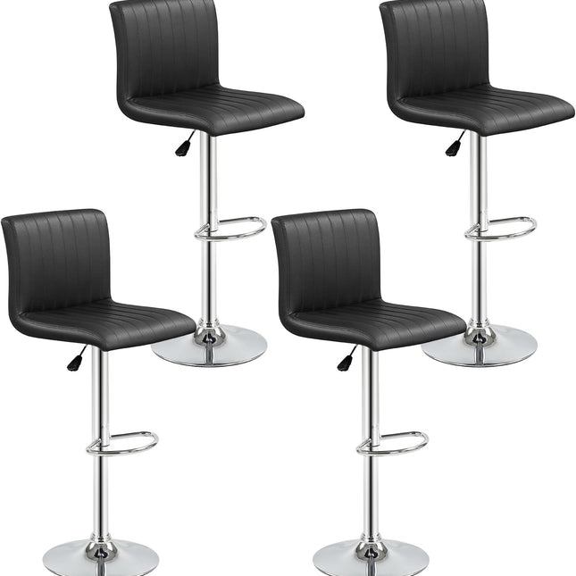 Dreamade Modern Faux Leather Counter Height Barstools Set of 2/4 with Back and Footrest