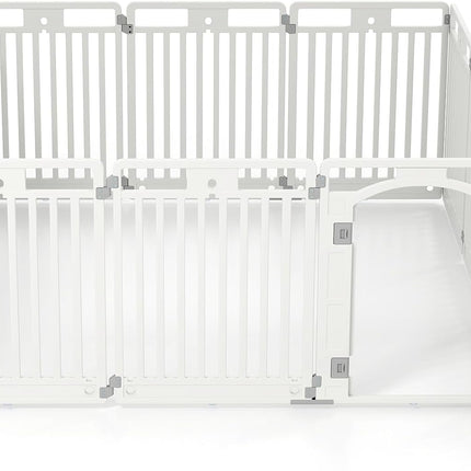 Dreamade 6/12 Panel Dog Playpen 32'' Tall Plastic Pet Fence with Lockable Door