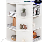 Dreamade 3-Tier Corner Cabinet with Charging Station, Corner Shelf with 9 Cubbies, 2 USB Ports & 4 Outlets