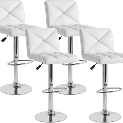 Dreamade Bar Stools Set of 2/4, Modern PU Leather Swivel Counter Height Bar Stools with Back