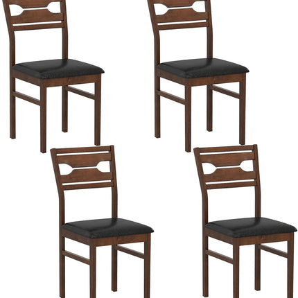 Dreamade Wooden Dining Chairs Set of 2/4 PU Leather Upholstered Kitchen Armless Chair