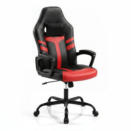 Dreamade Faux Leather Upholstered Office Chair w/Removable Head Pillow