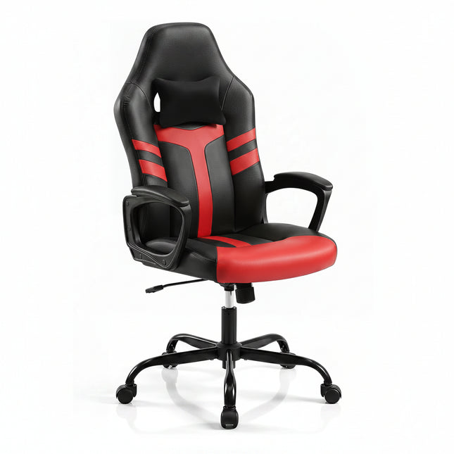 Dreamade Faux Leather Upholstered Office Chair w/Removable Head Pillow
