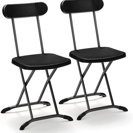 Dreamade 2-Pack Folding Chairs, Plastic Event Chairs, Lightweight Foldable Chairs with Solid X-Shape Frame