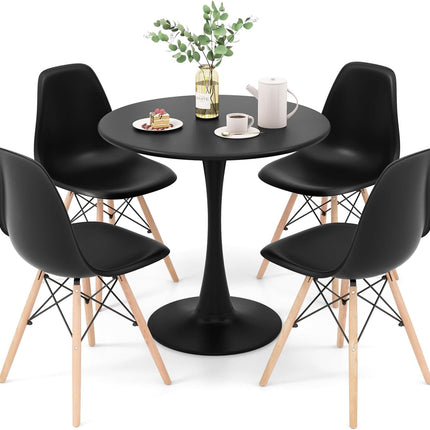 Dreamade Dining Room Table Set for 2 or 4, Compact Kitchen Dining Table Set with 32" Round Table and DSW Chairs