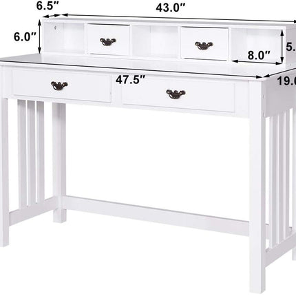 Writing Desk with 4 Drawer Computer Study Table