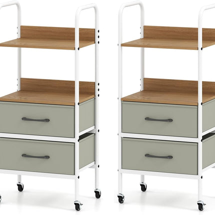Dreamade Utility Rolling Cart with Foldable Fabric Drawers