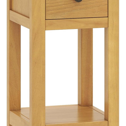 Dreamade Narrow End Table with Drawer 23.5" H Side Table w/Open Storage Shelf & Solid Wood Frame