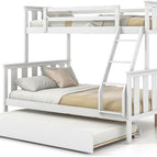 White / Twin Over Full with Trundle(Reversible Ladder)