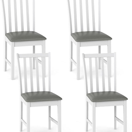 Dreamade Wooden Dining Chairs Set of 2/4 Faux Leather Upholstered Kitchen Chair w/Rubber Wood Legs