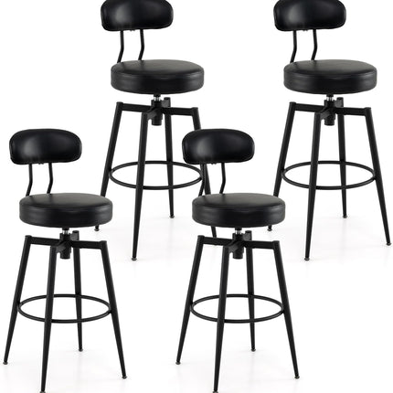 Dreamade Swivel Barstools Set of 2/4 Faux Leather 31 Inch Bar Height Stools w/Upholstered Seat & Back