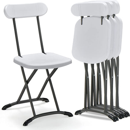 Dreamade 2-Pack Folding Chairs, Plastic Event Chairs, Lightweight Foldable Chairs with Solid X-Shape Frame
