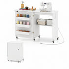 Dreamade Folding Sewing Table with Charging Station